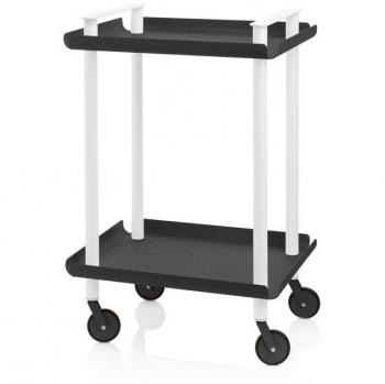 Carrito auxiliar LEKY, armazón blanco, 2 estantes, multifuncional y decorativo