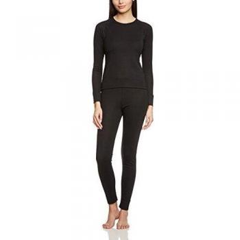 CMP Women's Thermal Base Layer Set - Long Sleeve Top and Pants - Black - Size 36
