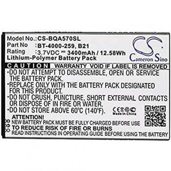Batería Compatible con BQ Aquaris 5.7 B21, BT-4000-259, polímero de Litio, 3,7 V, 3400 mAh