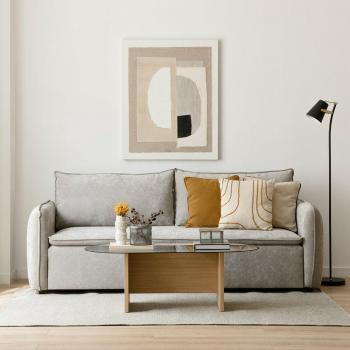 Sofá cama tapizado gris Ander 224 x 89 cm