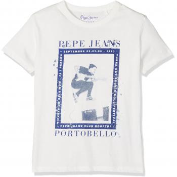Pepe Jeans Jero Jr, Camiseta para Niños, Marfil
