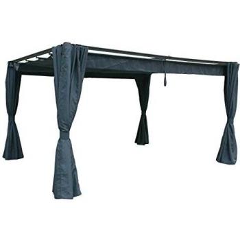 Cortinas de poliéster antracita para pérgola Palmeira 3x3m (4 unidades) - Hespéride