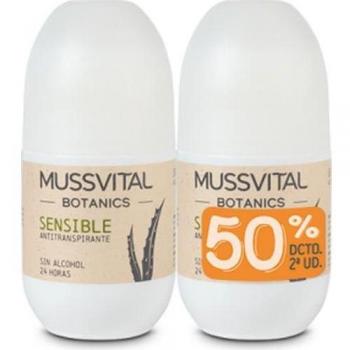 Mussvital Botanics Sensible Desodorante Roll-On Duplo 2x75ml Antitranspirante 50% Descuento en la Segunda Unidad