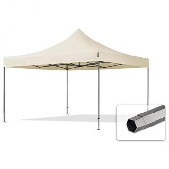 Carpa Plegable 4x4 m PREMIUM Acero 40 mm, PES 750, Color Crema
