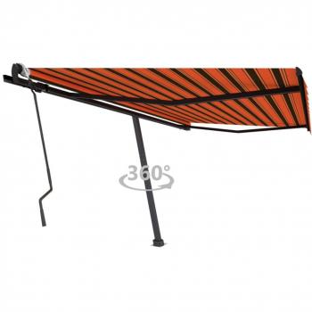 Toldo de pie retráctil manual 400x300 cm naranja/marrón