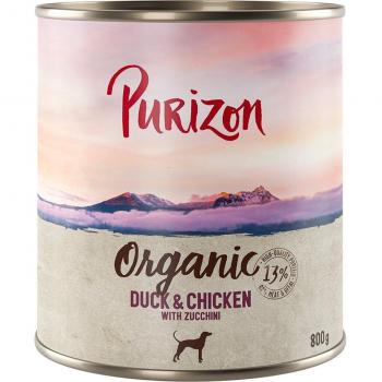 Purizon Organic Duck & Chicken with Courgette 6 x 800g Wet Dog Food - Buy 5 Get 1 Free Offer