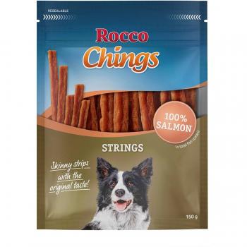 Rocco Chings Strings - Deliciosos snacks de salmón para consentir a tu perro 150 g