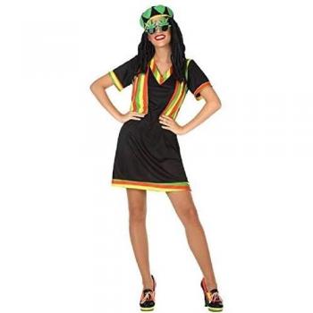 Atosa-53886 Atosa-53886-Disfraz Jamaicana-Adulto XS a S-Mujer, Color negro