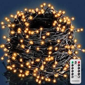 Cadena de Luces Navidad 400 LED Blanco Cálido 40m con Mando a Distancia y Temporizador IP44
