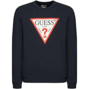 Guess Triangle Logo Navy Blue Slim Fit Sweatshirt