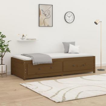 Sofá cama de madera maciza de pino 75x190 cm Dormeuse Amber Marrón