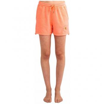 Short de mujer Starlite liso con goma a la cintura y detalle bordado dorado en color naranja