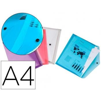 Carpeta dossier con broche de polipropileno DIN A4 pack de 4 colores surtidos