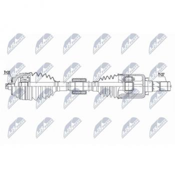 Árbol de transmisión NTY NPW-BM-170 - Alta resistencia y durabilidad