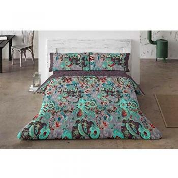 Burrito Blanco Juego de Funda Nórdica 095 con un Diseño Ornamental para Cama Individual de 90x190 hasta 90x200 cm/Funda Nórdica Moderna 90, Color Gris