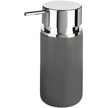Wenko Silo Dosificador Jabón 0.25 L, Cerámica, Gris, 6.2x6.2x16.5 cm