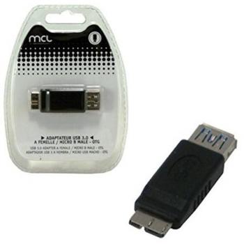 Adaptador USB 3.0 OTG Micro USB Macho a USB 3.0 Hembra - 9 cm - Transferencia de Datos y Video - Negro