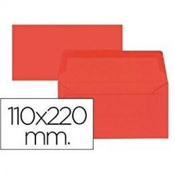 Liderpapel - Sb66 Pack De 9 Sobres, 110 X 220 Mm, Color Rojo