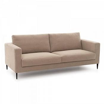 Canapé de tela jaspeada de 3 plazas color beige