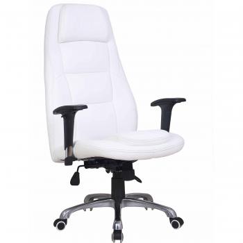 ECODE Silla de despacho giratoria, Regulable en Altura, reposabrazos extraibles, en Polipiel 64x69x115-122cms Blanca
