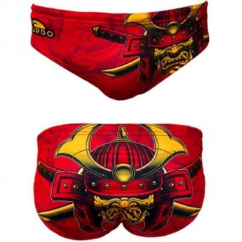 Bañador Turbo Waterpolo Samurai Italia Hombre Rojo Estampado