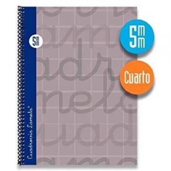 Cuaderno Espiral LAMELA 4º 80H Cuadro 5 mm. Tapa Extradura