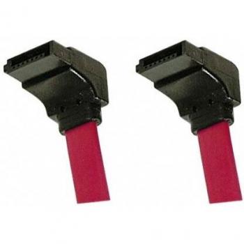 Cable SATA 7 pines, ángulo recto hacia abajo, con bloqueo, 0.5 m, rojo, interno (PC)