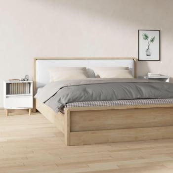 Juego de dormitorio 2 piezas en blanco, incluye cabecera y 2 mesitas de noche, dimensiones de cada pieza: 40x35x50 cm