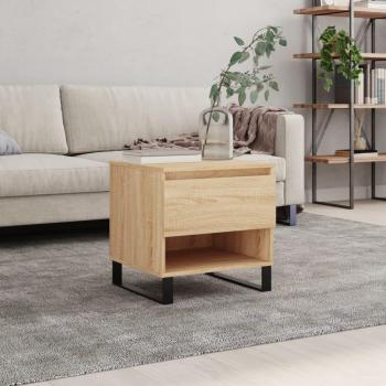 Mesa de centro de roble Sonoma 50x46x50 cm, madera multicapa, color marrón