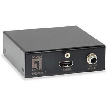 LevelOne HVE-9010 AV Transmitter and Receiver, 4K UHD, 50m Range, 30Hz Refresh Rate, 3 Gbps, Black
