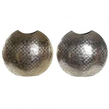 Jarrón DKD Home Decor 37 x 14 x 33 cm Plateado Dorado Aluminio Moderno (2 Unidades)