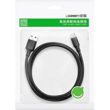 Cable USB-A a USB-C 3A Rápido de Carga y Datos, 0.25m, Negro