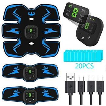 PewinGo Electroestimulador Muscular Abdominales, USB Recargable EMS Estimulador Muscular Abdominales, para Abdomen/Cintura/Pierna/Brazo