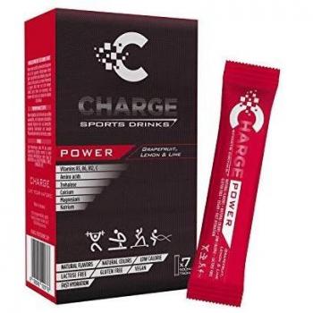 Charge Sports Drinks Power - Sales Minerales para Deporte de Fuerza - 7 Sobres - Bebida Deportiva en Polvo con Electrolitos, Vitamina B y C - Sabor Lima Limón Pomelo - Sin Gluten