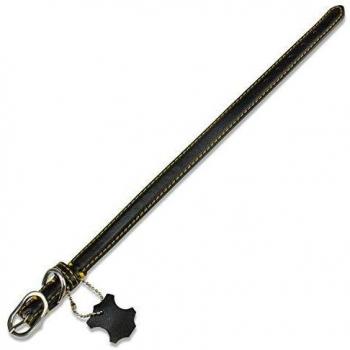 Collar piel liso negro - 1,5 x 35 cm