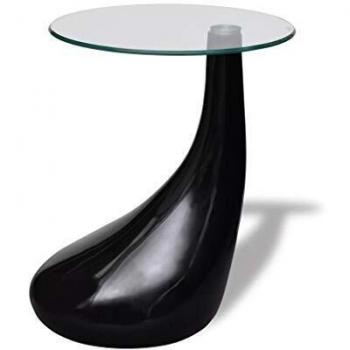 High Gloss Black Round Glass Coffee Table