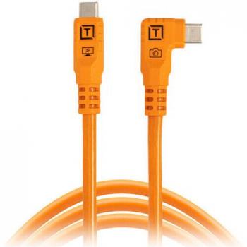 Cable USB-C TetherPro Optima 10G 1.8m Recto a Ángulo Derecho Naranja