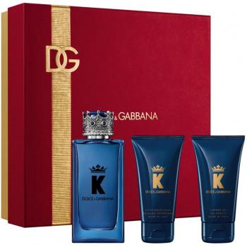 Dolce & Gabbana K Men's Fragrance Set - 100ml Eau De Parfum, 50ml After Shave Balm, 50ml Shower Gel