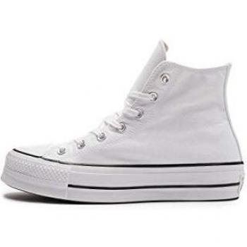 Converse Women's Chuck Taylor All Star Platform High Top Sneaker, White/Black/White, Size 8 M US