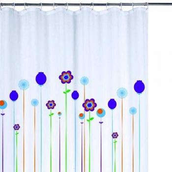 Rayen Cortina De Baño, Diseño Flores, Blanco, 180 X 200 Cm