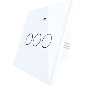 Interruptor Inteligente WiFi RF433 con Control por Voz, 2/3 Vías, Compatible con Smart Life/Tuya, Alexa y Google Home, 1/2/3 Entradas