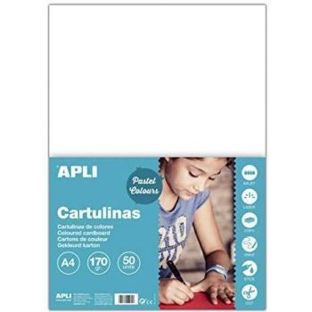 APLI Cartulinas Colores, pack de 50 cartulinas