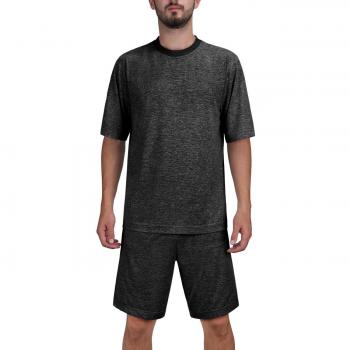 DISHANG Pijamas Cortos de Mangas y Pantalones para Hombres Suaves Ligeros Ropa de Dormir Deportiva Elástica Stretch Lounge