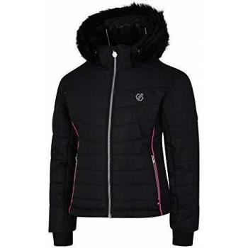 Dare 2b Predate Waterproof Breathable High Loft Insulated Quilted Silhouette Ski Snowboard Jacket with Detachable Faux Fur Hood and Snowskirt Chaqueta, niña, Negro, 14