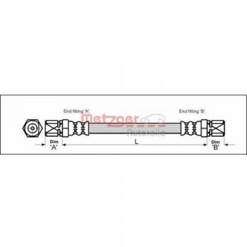 Metzger 4112109 Tubo flexible de frenos
