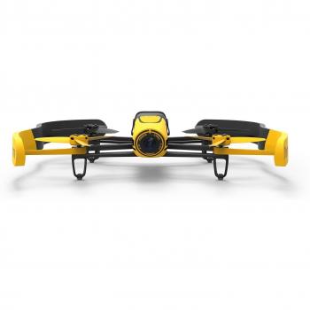 Parrot Bebop - Dron Cuadricóptero Amarillo con Cámara Full HD 1080P de 14 Mpx, Velocidad hasta 47 Km/h, Duración de Vuelo de 11 Minutos, Memoria Interna de 8GB, GPS y Función Vídeo Live Streaming + Incluye Dos Baterías Extra