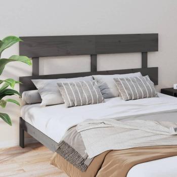 Cabecero de cama de madera maciza de pino gris 164x3x81 cm