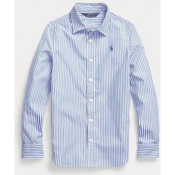 Camisa de niña de algodón acabado sedoso de Polo Ralph Lauren