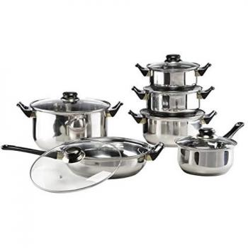 Juego de utensilios de cocina HI Batería de cocina de acero inoxidable 12 piezas