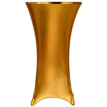 vidaXL 2x Fundas Mesa Elásticas 80 cm Dorado Cubiertas Protección Hogar Jardín